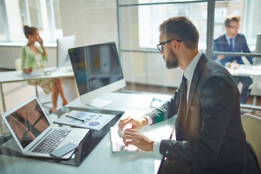 Man using OnBase RPA Tools