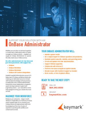 OnBase Dedicated Administrator Resource